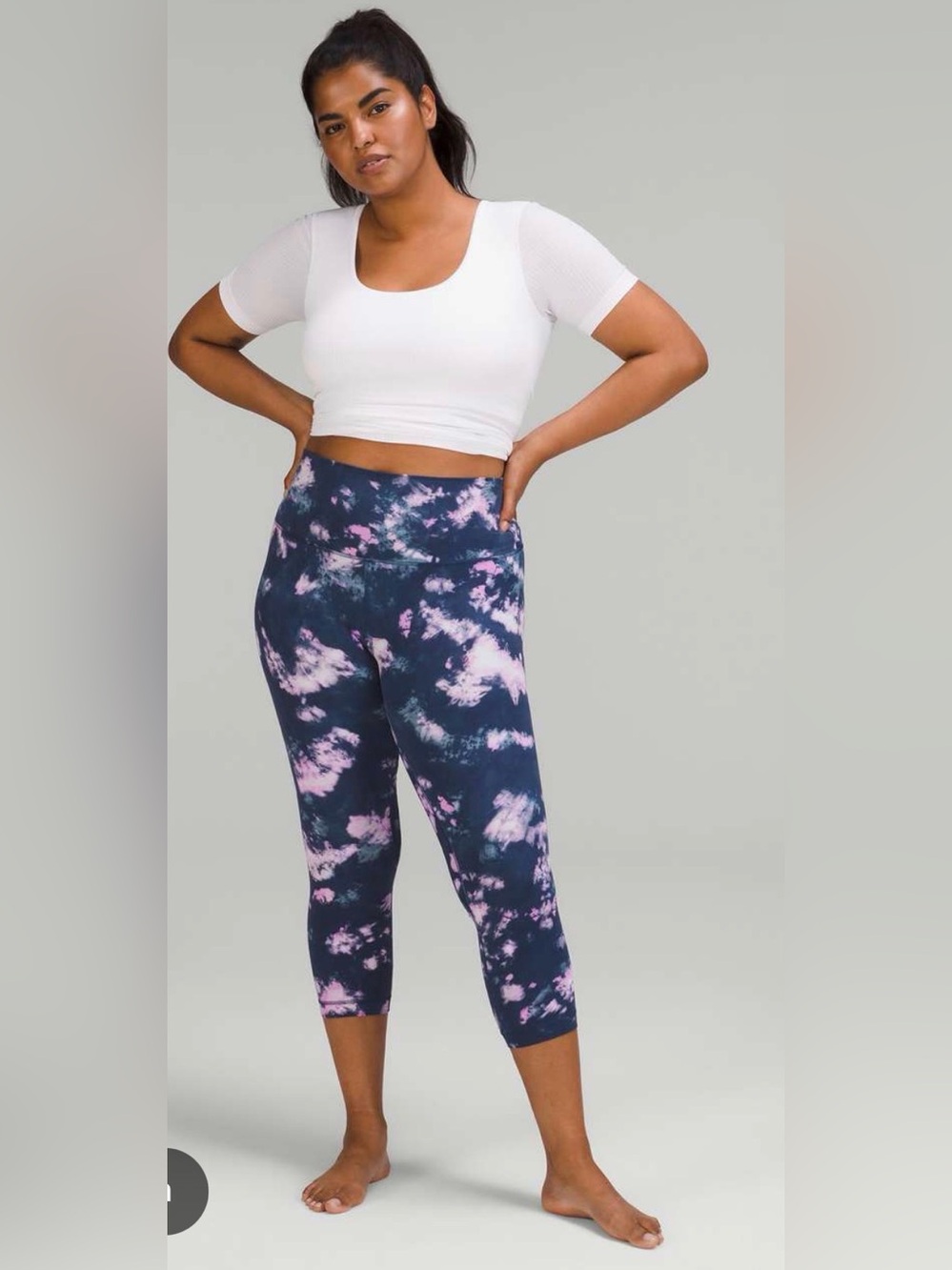 lululemon align Tie-Dye Navy & Purple Cropped Leggings